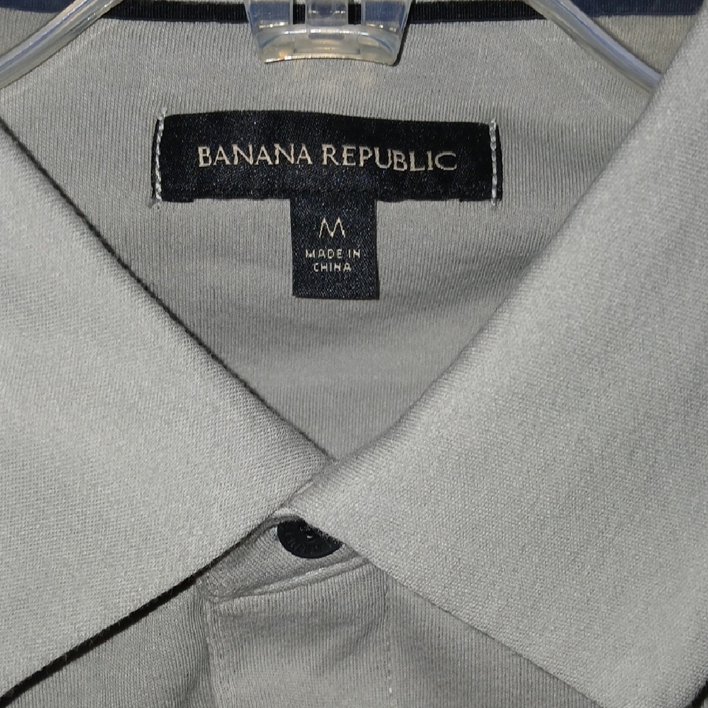 Banana Republic Long Sleeve Super Soft Light Gray Collared Shirt